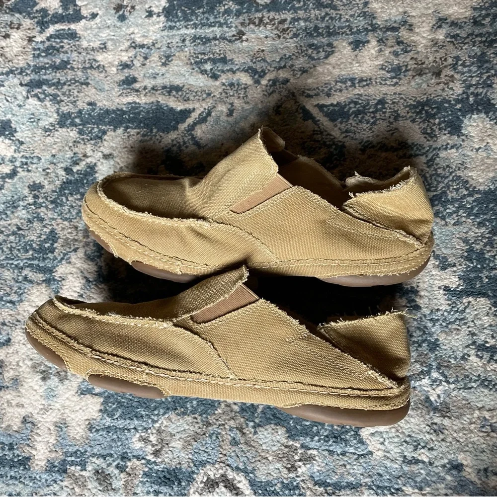 Men’s Tony Lama Canvas Slip on shoe cushion insole winter wheat color size 14